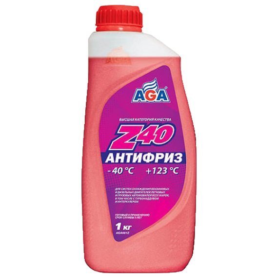 Антифриз AGA-001Z 40 (красный) -40С до +123С 946ml / 1кг