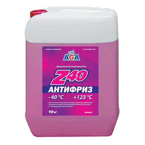 Антифриз AGA-003Z 40 (красный) -40С до +123С 10л / 10,7кг