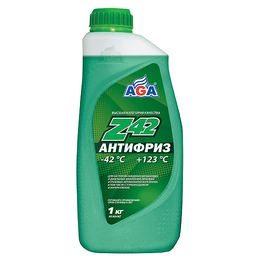 Антифриз AGA-048Z 42 (зеленый) -42С до +123С 946ml/1кг