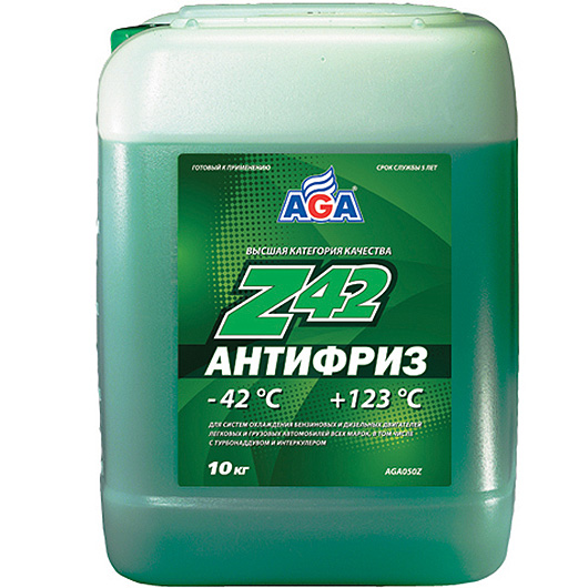 Антифриз AGA-050Z 42 (зеленый) -42С до +123С 10л / 10,7кг